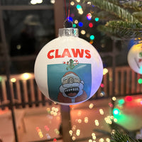 Claws Movie Poster Parody Fun Glass Christmas Ornaments
