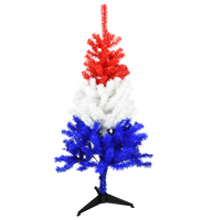Red White and Blue Patriotic  4 Foot Tall Christmas Tree