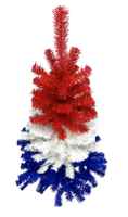 Red White and Blue Patriotic  4 Foot Tall Christmas Tree