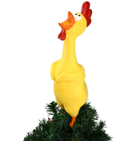 Hilarious Rubber Chicken Christmas Tree Topper - Large 14"