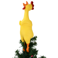 Hilarious Rubber Chicken Christmas Tree Topper - Large 14"