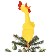 Hilarious Rubber Chicken Christmas Tree Topper - Large 14"