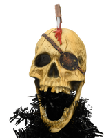 Creepy Pirate Skull Tree Topper For Christmas or Halloween Trees - Large 10"