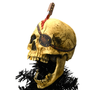Creepy Pirate Skull Tree Topper For Christmas or Halloween Trees - Large 10"