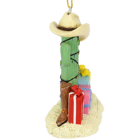 Cactus Christmas Tree with Cowboy Boots Cowboy Hats and Presents Ornament