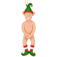 Funny Naked Elf Inappropriate Christmas Ornaments