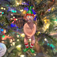 Funny Naked Elf Inappropriate Christmas Ornaments