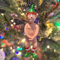 Funny Naked Elf Inappropriate Christmas Ornaments