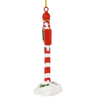 The North Pole Sign Covered in Snow Christmas Tree Ornaments