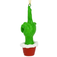Green Hand Giving the Middle Finger Naughty Christmas Ornament