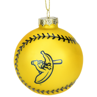 Tree Buddees x Savannah Bananas Yellow Banana Ball Baseball Shaped Glass Official Banana Ball Ornament - Limited Edition