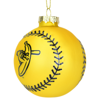 Tree Buddees x Savannah Bananas Yellow Banana Ball Baseball Shaped Glass Official Banana Ball Ornament - Limited Edition