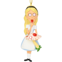 Alice in Wonderland Eating Magic Mushrooms Funny Christmas Ornaments