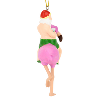 Santa Riding a Pink Flamingo Tropical Christmas Ornament Decoration