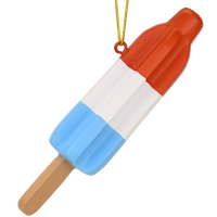 Retro Patriotic Red White and Blue Popsicle Christmas Ornament