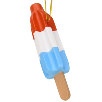 Retro Patriotic Red White and Blue Popsicle Christmas Ornament