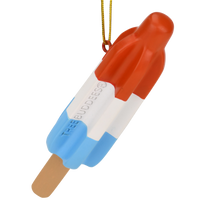 Retro Patriotic Red White and Blue Popsicle Christmas Ornament