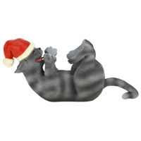 Playing Cat Christmas Ornament Display Holder 10" x 4.5" (Black Cat)