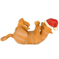 Playing Cat Christmas Ornament Display Holder 10" x 4.5" (Orange Cat)