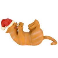 Playing Cat Christmas Ornament Display Holder 10" x 4.5" (Orange Cat)
