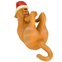 Playing Cat Christmas Ornament Display Holder 10" x 4.5" (Orange Cat)