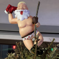 Stripping Santa Funny Stripper Christmas Tree Topper - Large 10"