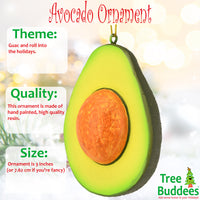 Sliced Avocado with Pit Christmas Ornament Food Tree Decoration