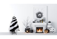 SALE - 4 Foot Black and White Swirl Colored Artificial Christmas / Halloween Tree