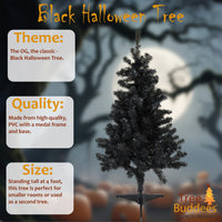 Black Halloween / Christmas Tree 4 Feet Tall Decoration