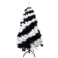 SALE - 4 Foot Black and White Swirl Colored Artificial Christmas / Halloween Tree