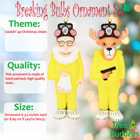 Breaking Bulbs 2-Pack Funny Parody Santa & Reindeer in Hazmat Suits