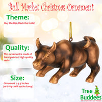 Bronze Bull Market Stock Trading ~ Day Trader Christmas Ornament