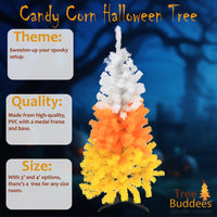 White, Orange and Yellow Candy Corn Halloween Tree (4 Foot)