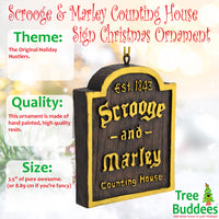 A Christmas Carol Scrooge & Marley Counting House Sign Ornament