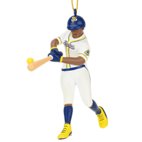 Tree Buddees x Savannah Bananas Player Official Banana Ball Ornament - Limited Edition (Dark Tone Batter - White Jersey)
