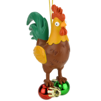 Cock and Bulbs Funny Christmas Ornament Decoration