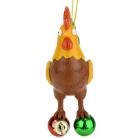 Cock and Bulbs Funny Christmas Ornament Decoration