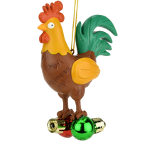 Cock and Bulbs Funny Christmas Ornament Decoration