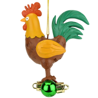 Cock and Bulbs Funny Christmas Ornament Decoration
