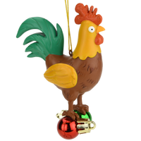 Cock and Bulbs Funny Christmas Ornament Decoration