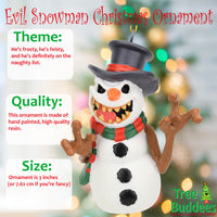 Evil Snowman Halloween Horror Christmas Ornaments
