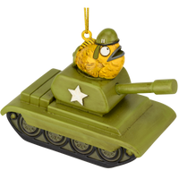 Funny Fish Tank Ornament Goldfish Driving an Army Tank
