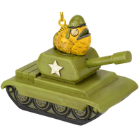 Funny Fish Tank Ornament Goldfish Driving an Army Tank