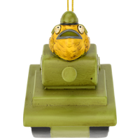 Funny Fish Tank Ornament Goldfish Driving an Army Tank