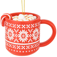 Hot Cocoa Mug with Marshmallows & Candy Cane Hot Chocolate Ornament