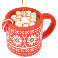 Hot Cocoa Mug with Marshmallows & Candy Cane Hot Chocolate Ornament