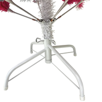 SALE - Pink and Silver Swirl Colored Artificial Christmas / Valentines Day Artificial Tree. With White LED Lights