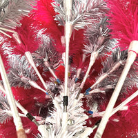 SALE - Pink and Silver Swirl Colored Artificial Christmas / Valentines Day Artificial Tree. With White LED Lights