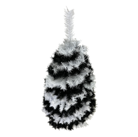 SALE - 4 Foot Black and White Swirl Colored Artificial Christmas / Halloween Tree