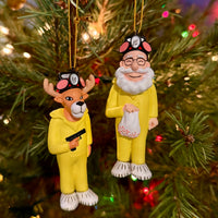 Breaking Bulbs 2-Pack Funny Parody Santa & Reindeer in Hazmat Suits